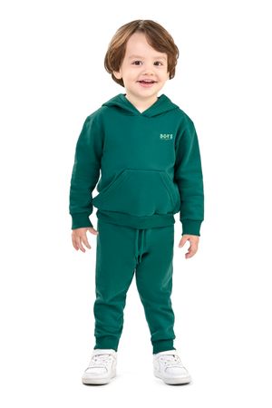 Conjunto Infantil Menino Moletom Com Capuz Elian Verde