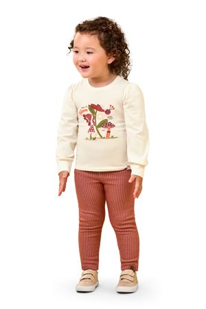 Calça Legging Infantil Menina Texturizada Elian Marrom