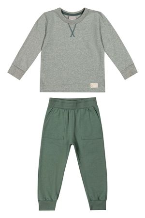 Conjunto Longo Infantil Menino Camiseta e Calça Colorittá Verde