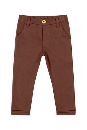 Calça Infantil Menino Moletom Com Bolsos Colorittá Marrom