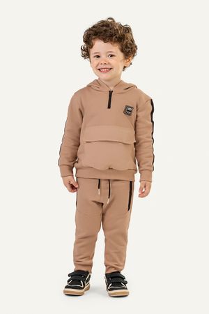Conjunto Infantil Menino Blusão Com Zíper Colorittá Marrom