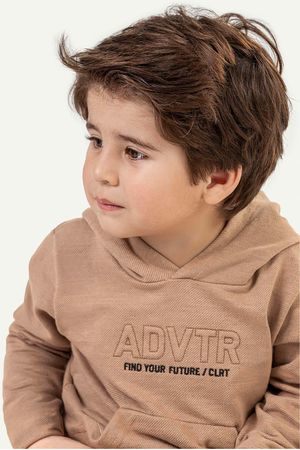 Conjunto Infantil Menino Moletom Com Bolso Colorittá Marrom