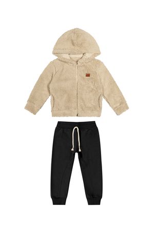 Conjunto Infantil Menino Jaqueta Peluciada Colorittá Bege
