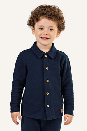 Camisa Infantil Menino Texturizada Colorittá Azul