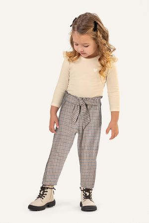 Conjunto Infantil Menina Calça Xadrez Colorittá Bege