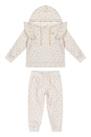 Conjunto Infantil Menina Corações Colorittá Bege
