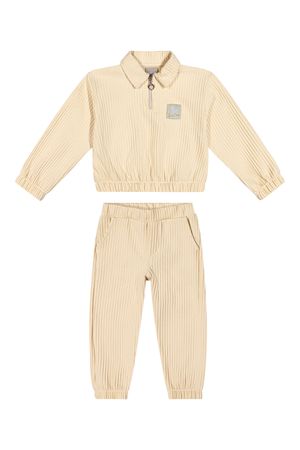 Conjunto Infantil Menina Malha Tricô Colorittá Bege
