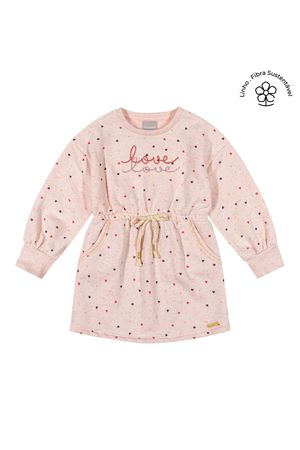 Vestido Infantil Menina Corações Colorittá Rosa