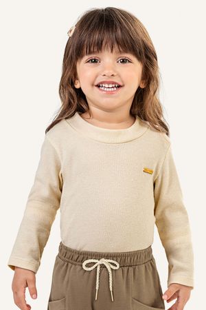 Blusa Infantil Menina Canelada Colorittá Bege