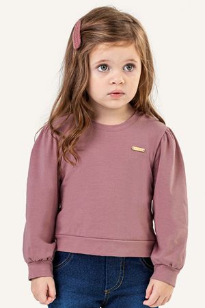 Blusa Infantil Menina Manga Longa Bufante Colorittá Rosa