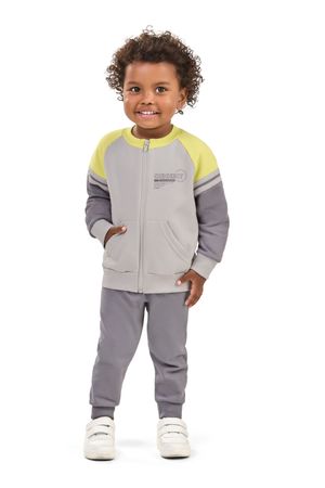 Conjunto Infantil Menino Jaqueta com Bolsos Elian Cinza