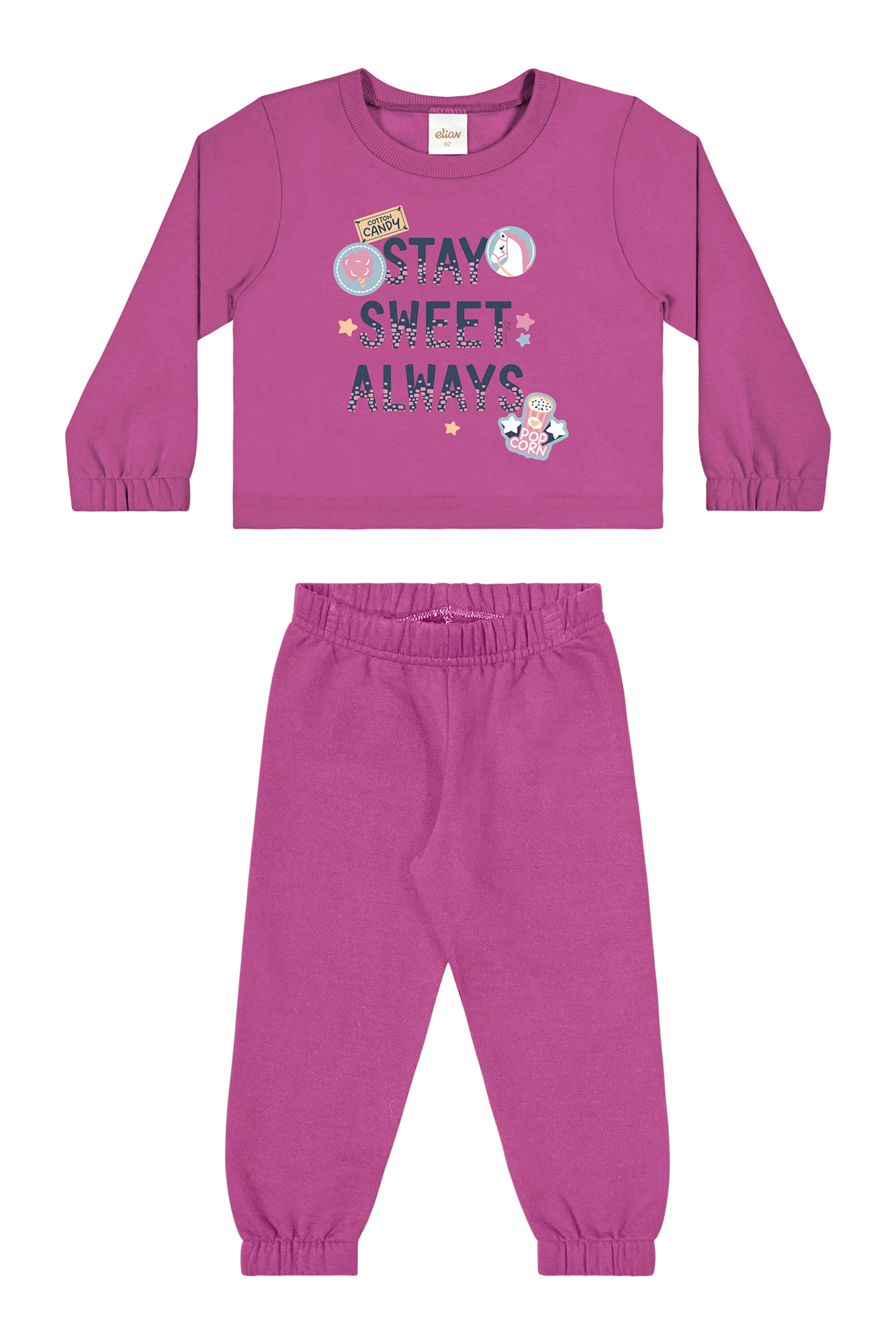 Roupas Elian Em PromoÃ§Ã£o Conjunto Longo Infantil Menina Moletom