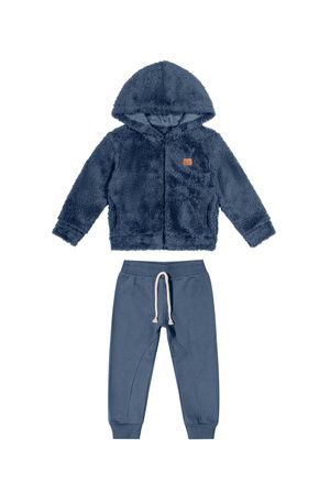 Conjunto Infantil Menino Jaqueta Peluciada Colorittá Azul
