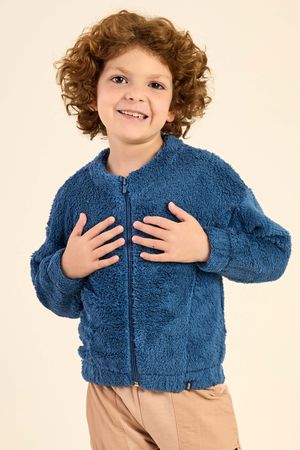 Jaqueta Infantil Unissex Peluciada Elian Azul