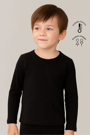 Blusa Infantil Unissex Malha Térmica Elian Preto