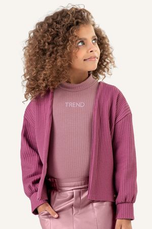 Cardigan Infantil Menina Tricô Colorittá Rosa