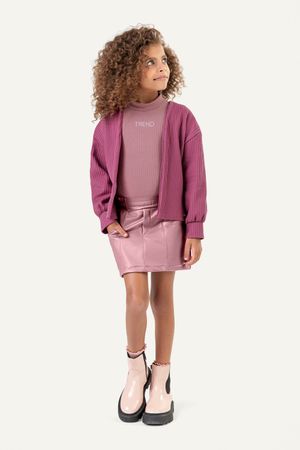 Cardigan Infantil Menina Tricô Colorittá Rosa