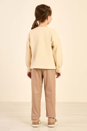 Cardigan Infantil Menina Tricô Colorittá Bege