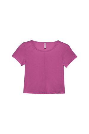 Blusa Feminina Canelada Textura Diagonal Marialícia Rosa