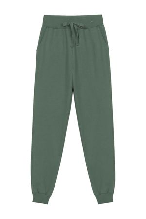 Calça Feminina Moletom Com Cordão Marialícia Verde