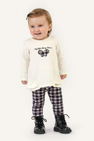Conjunto Longo Bebê Menina Borboleta Colorittá Branco