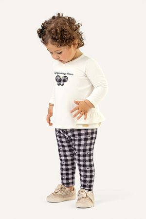 Conjunto Longo Bebê Menina Borboleta Colorittá Branco