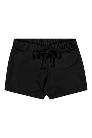 Shorts Infantil Menina em Moletom sem Felpa Elian Preto