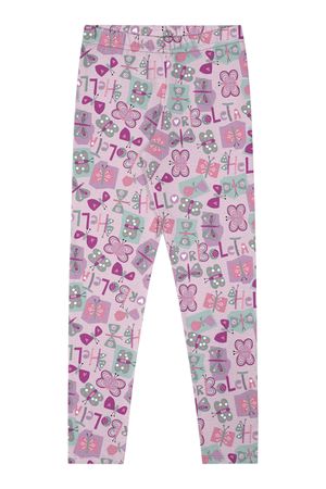 Calça Legging Infantil Menina Com Estampa Elian Lilás