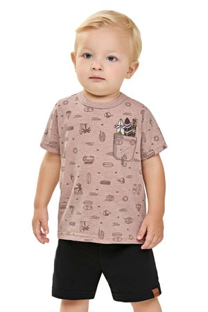 Conjunto Bebê Menino Manga Curta Surf Elian Marrom
