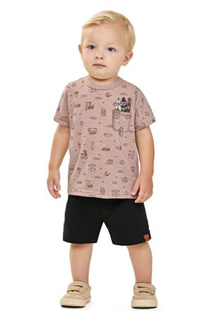 Conjunto Bebê Menino Manga Curta Surf Elian Marrom