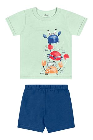 Conjunto Bebê Menino Estampa Animais Elian Verde