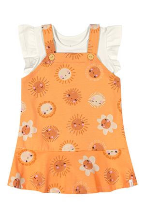 Conjunto Bebê Menina Vestido e Blusa Sol Elian Laranja