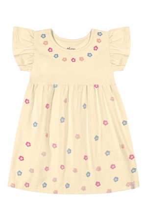 Vestido Curto Bebê Menina Floral Elian Amarelo