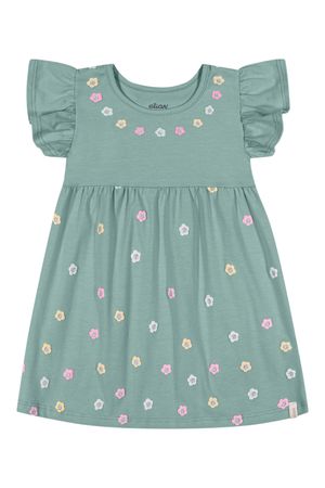 Vestido Curto Bebê Menina Floral Elian Verde