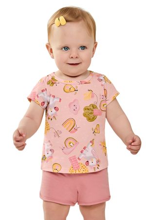 Conjunto Bebê Menina Unicórnios Elian Coral
