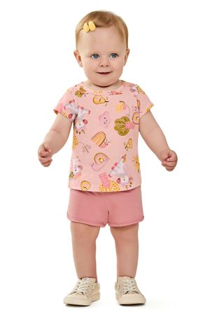 Conjunto Bebê Menina Unicórnios Elian Coral