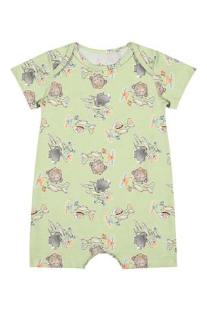 Macaquinho Bebê Menino Cotton Estampado Elian Verde