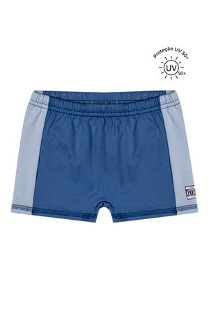 Sunga Infantil Menino Bicolor Com Proteção Solar Elian Azul