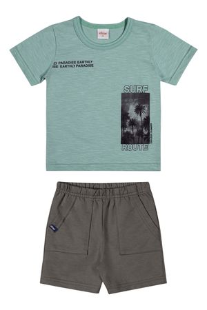 Conjunto Infantil Menino Curto Surf Elian Verde