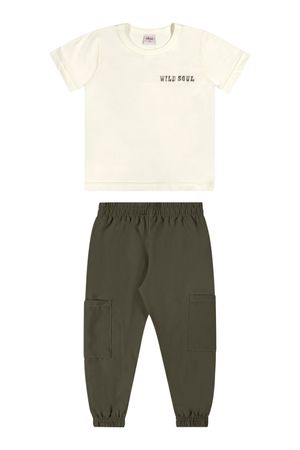 Conjunto Curto Infantil Menino Deserto Elian Bege
