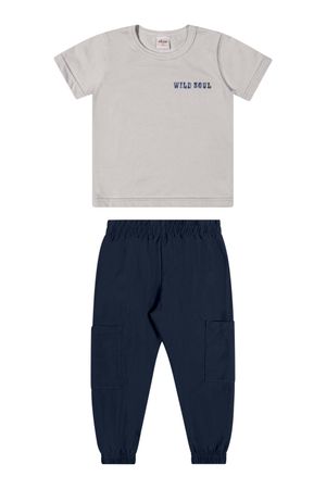 Conjunto Curto Infantil Menino Deserto Elian Cinza
