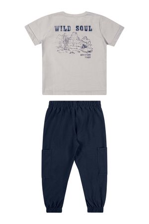 Conjunto Curto Infantil Menino Deserto Elian Cinza