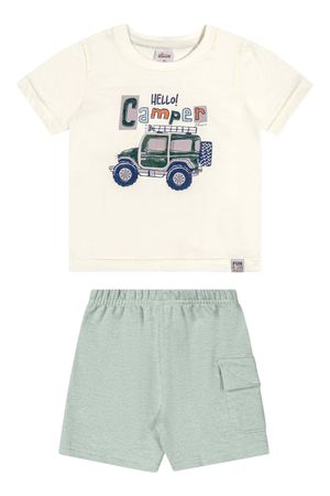 Conjunto Infantil Menino Carro Interativo Elian Bege