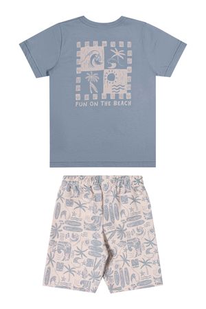 Conjunto Infantil Menino Estampa Tropical Elian Azul