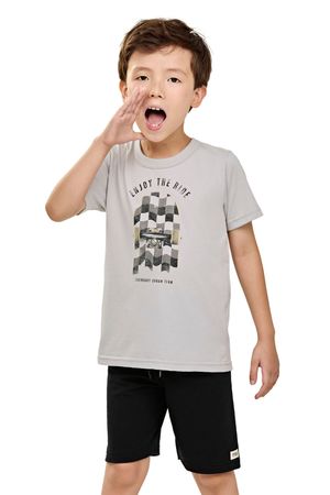 Conjunto Curto Infantil Menino Skate Elian Cinza
