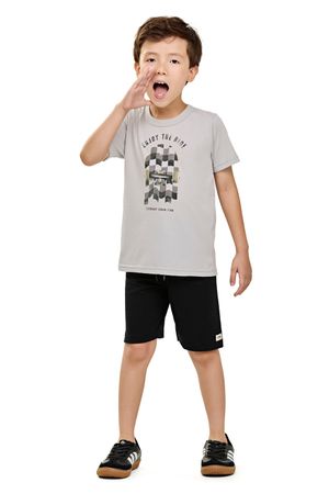 Conjunto Curto Infantil Menino Skate Elian Cinza