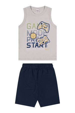 Conjunto Infantil Menino Estampa Jogo Elian Cinza
