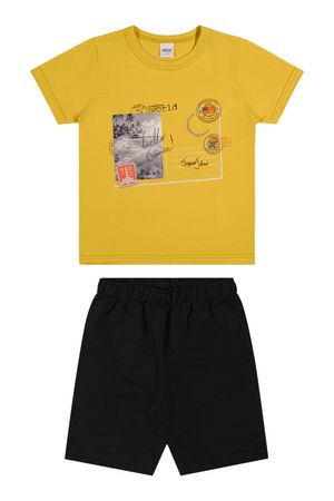 Conjunto Infantil Menino Surf Club Elian Amarelo