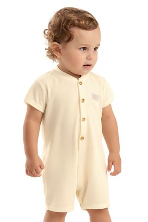 Macacão Bebê Menino Malha Tricô Botões Colorittá Amarelo