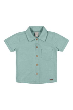 Camisa Infantil Menino Curta Com Textura Colorittá Verde